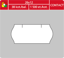 Etikety do etiketovacích kleští - 26 x 12 mm Contact / bílá